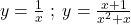 \item[c.] y = \frac{1}{x} \; ; \; y = \frac{x+1}{x^2 + x}